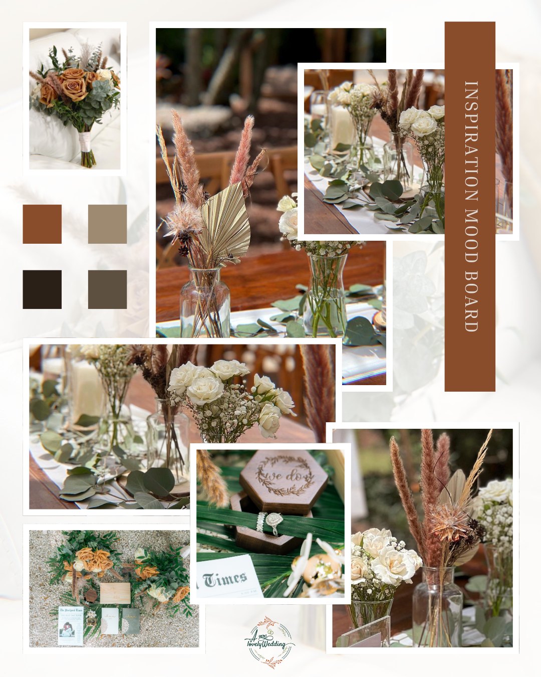 neutral wedding mood board