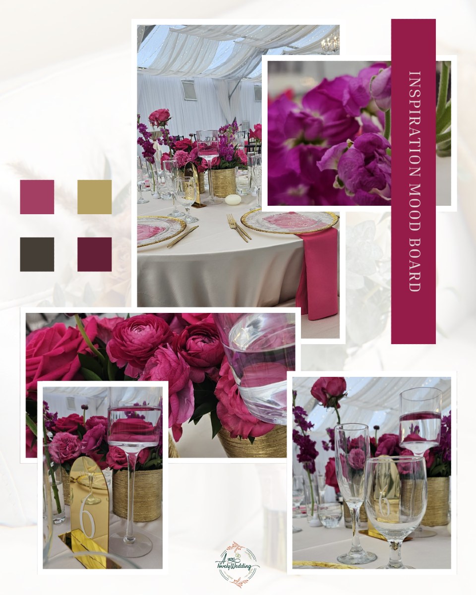 burgundy themed wedding mood board